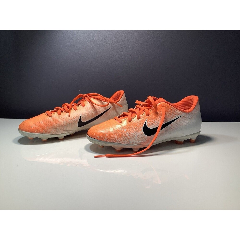 Nike Youth Mercurial Soccer Cleats Size US 6Y UK 5.5 EUR38.5 Orange White Black